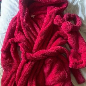 Colsie Pink Sparkly Hooded Robe & Headband